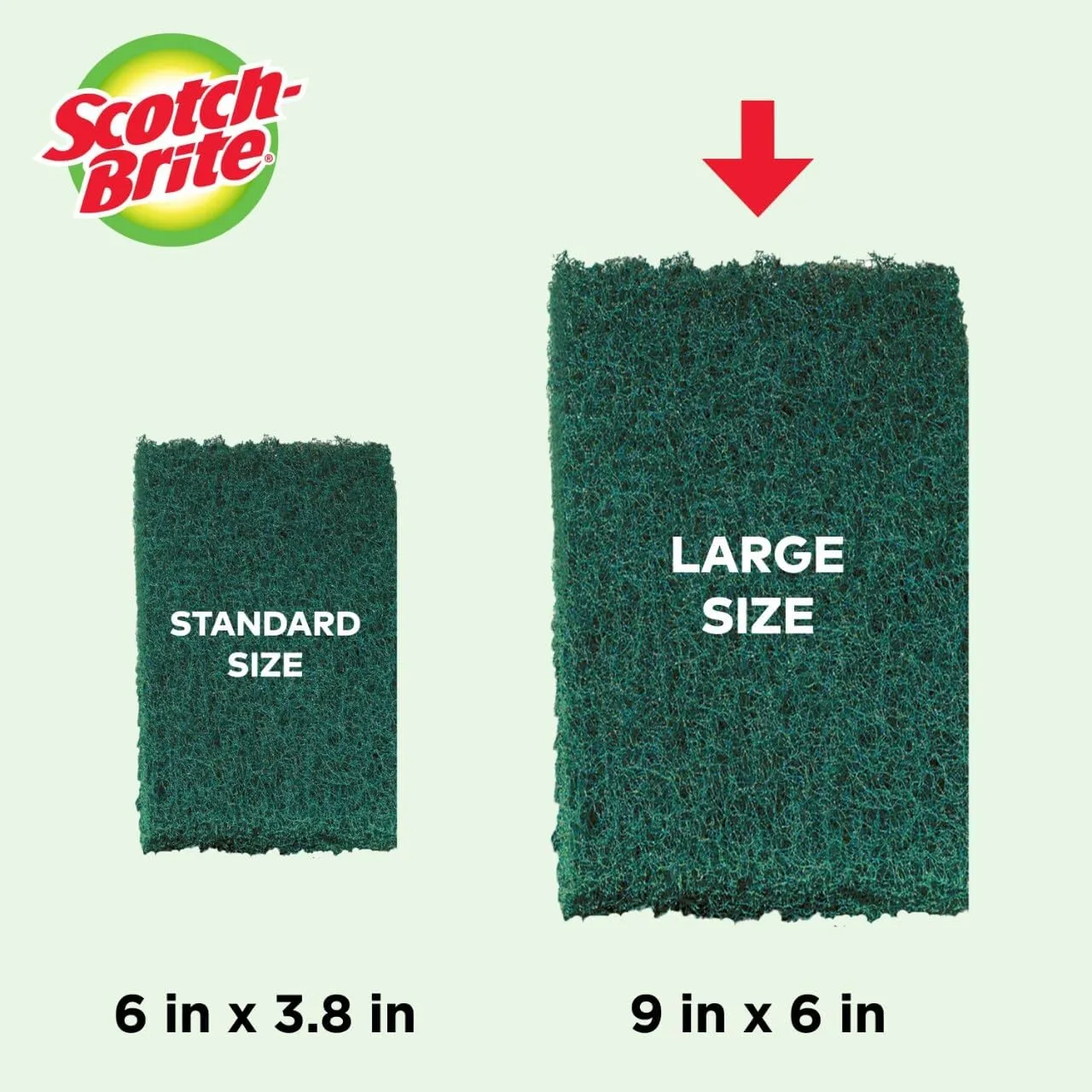 3M 220-8-CC 6-Inch by 9-Inch Scotch-Brite Heavy Duty Scour Pad, 8 Count