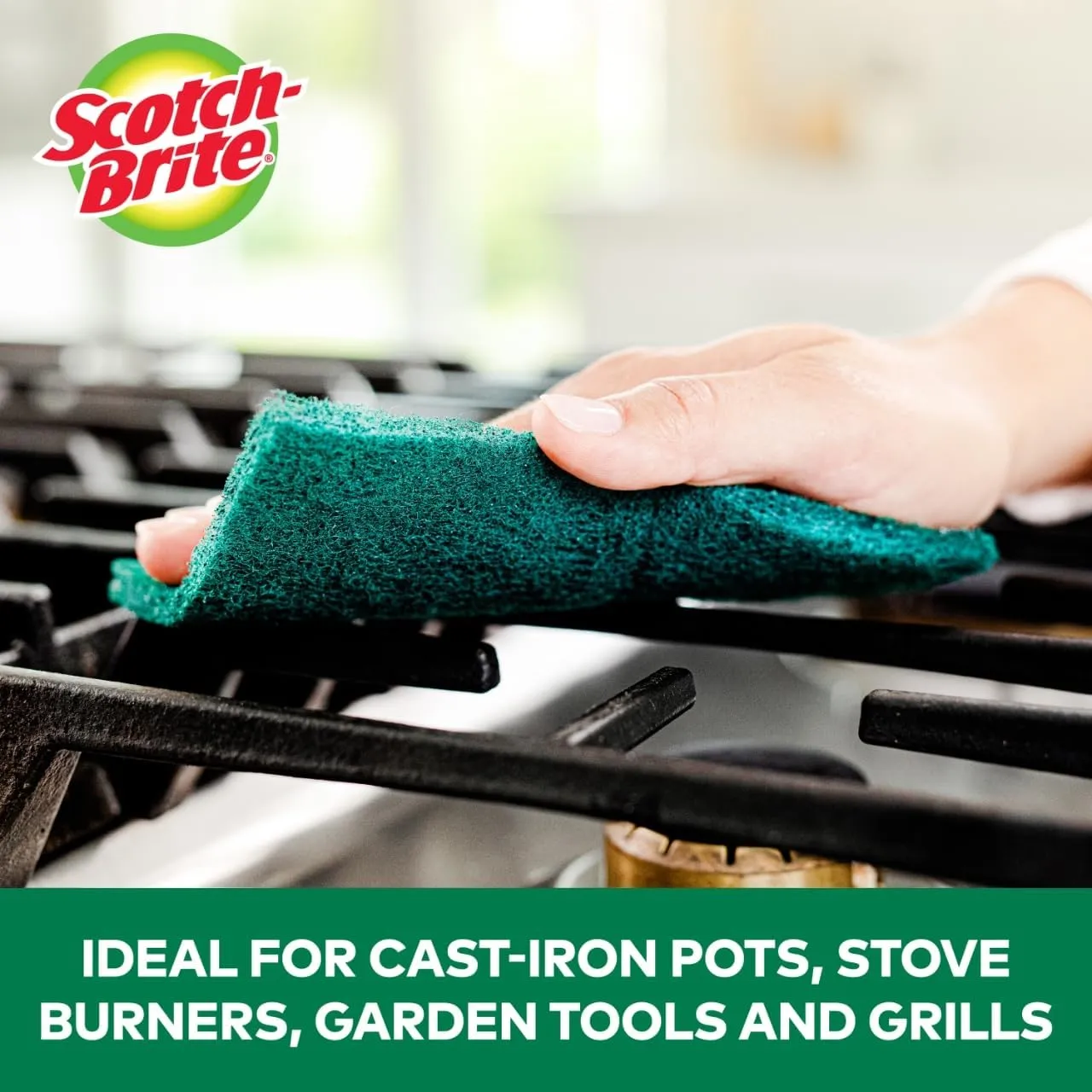 3M 220-8-CC 6-Inch by 9-Inch Scotch-Brite Heavy Duty Scour Pad, 8 Count