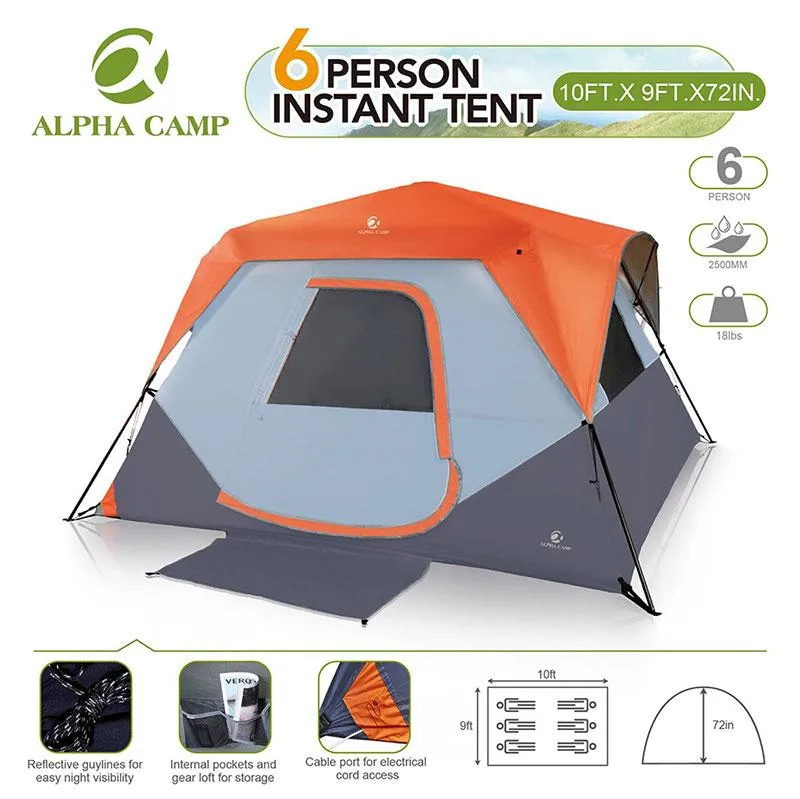 ALPHA CAMP Camping Tent 6/8 Person Instant Family Tent
