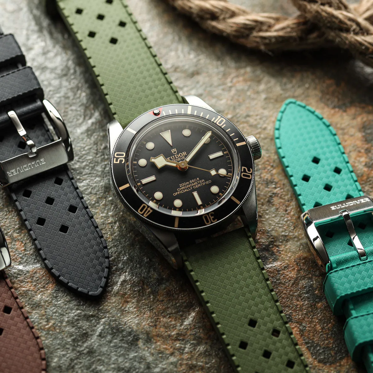 AquaTropic Rubber Watch Strap (MKII) - Sunset Orange