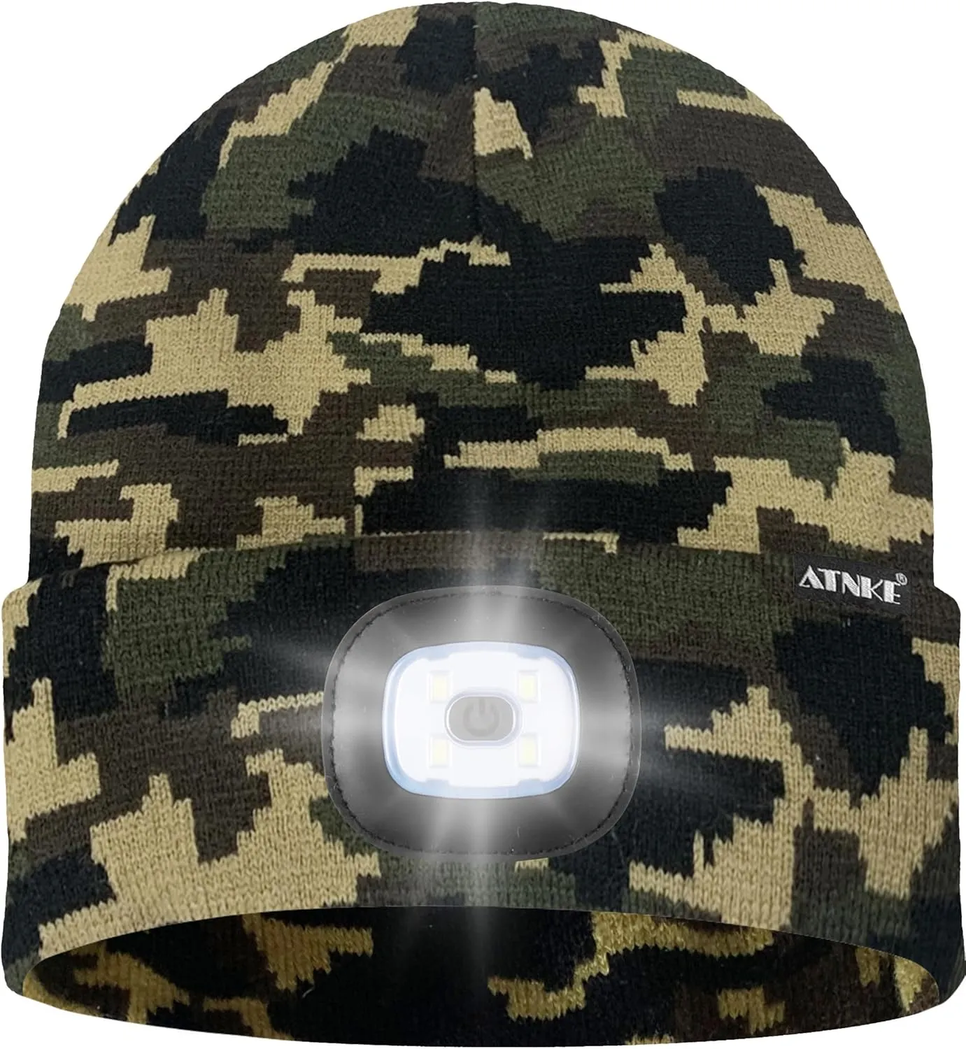 ATNKE LED Lighted Bluetooth Beanie Hat,USB Rechargeable 4 LED Wireless Music Running Headlamp Cap Gift for Men and Women