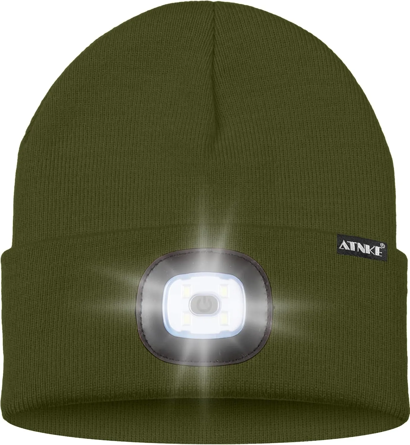 ATNKE LED Lighted Bluetooth Beanie Hat,USB Rechargeable 4 LED Wireless Music Running Headlamp Cap Gift for Men and Women