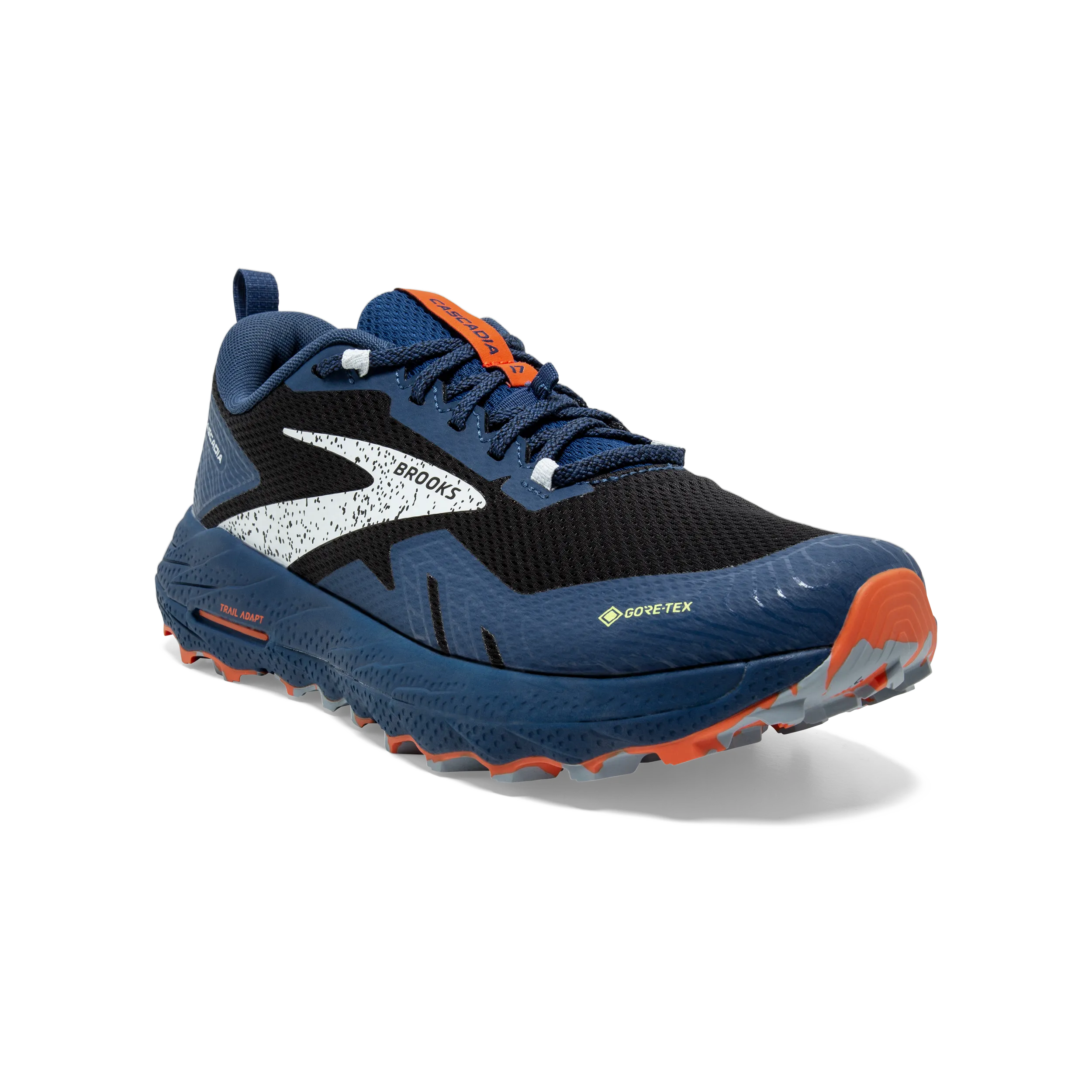 Brooks Cascadia 17 GTX (D Width) - Black/ Blue/ Firecracker (Mens)