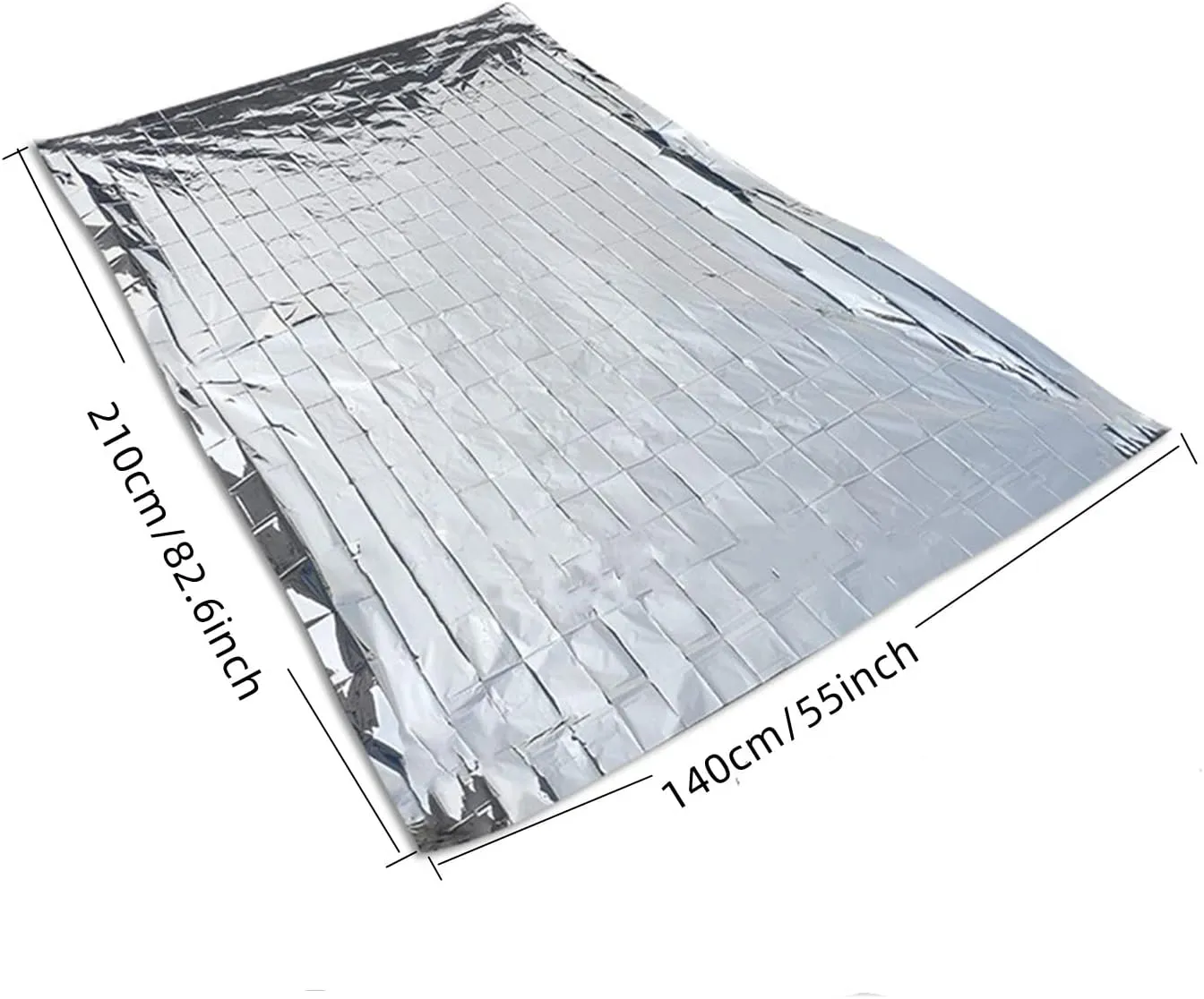 Emergency Mylar Thermal Survival Blanket - Silver Gold Foil Space Kit for Outdoors, Camping, Hiking or First Aid (Silver, 12pcs)