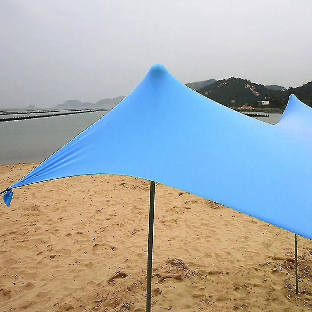 Family Beach Sunshade Lightweight Sun Shade Tent with Sandbag Anchors Large Portable Canopy for