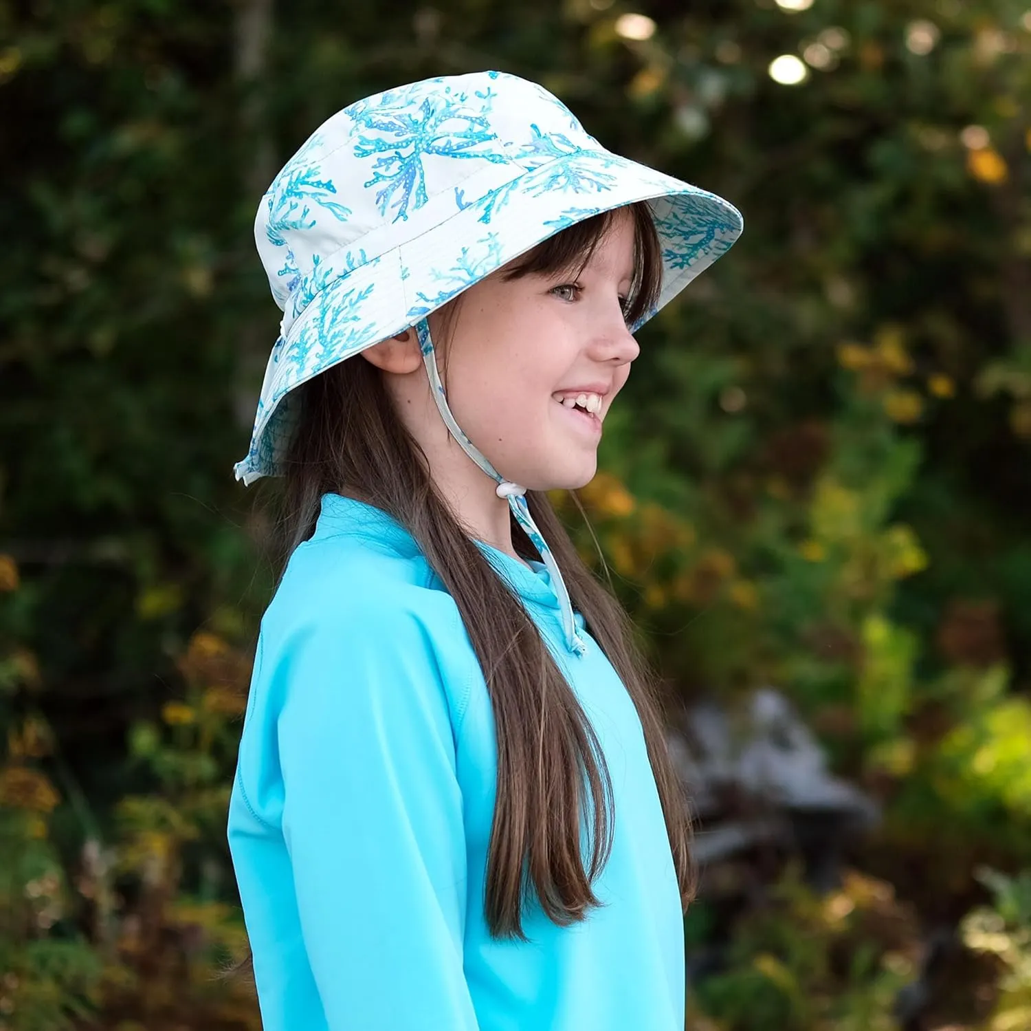 JAN & JUL Girls' Adjustable Water Resistant Bucket Sun-hat 50  UPF