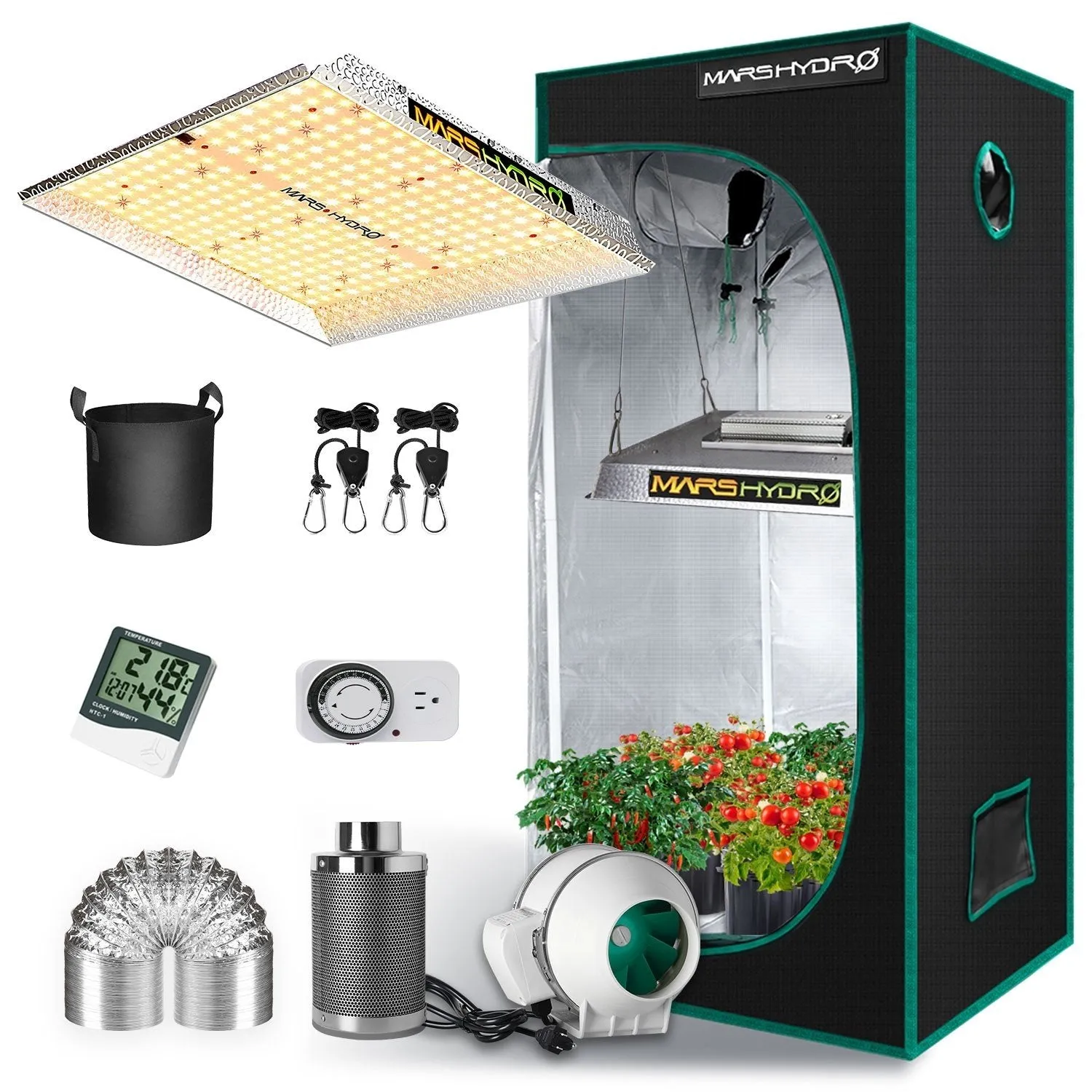 Mars Hydro TS 1000 LED Grow Light And 2.3' x 2.3' x 5.3' Indoor Tent Kit
