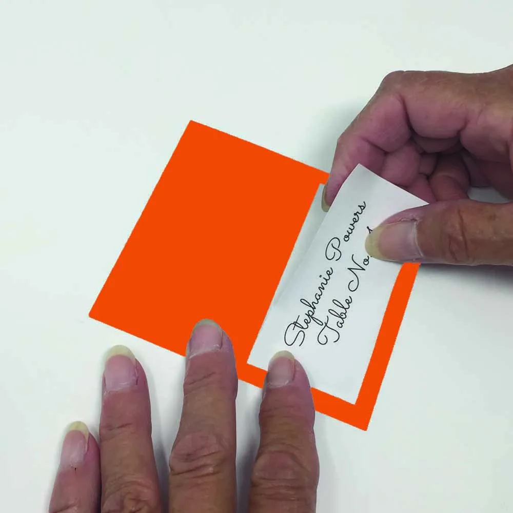 Orange Place Cards - Tent Style