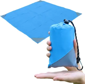 Orga'Neat Pocket Picnic Blanket, Sandproof Lightweight Pocket Camping Tarp, 55x 60 Foldable & Fits into Small Bag, Water Resistant Washable Quick Dry Compact Beach Mat for Outdoor Recreation