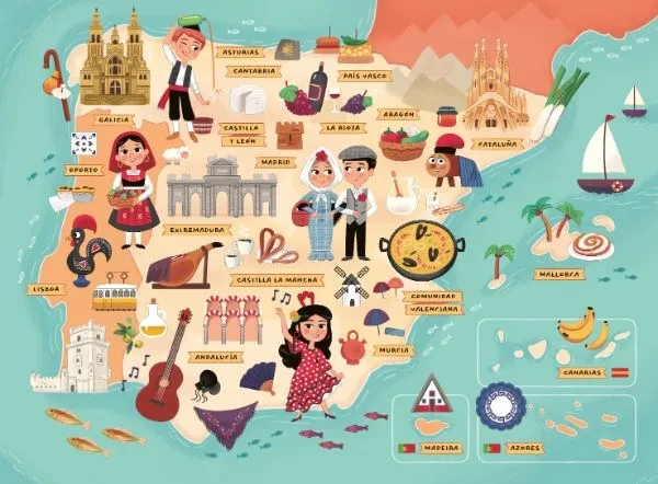 Ravensburge- Map of Spain and Portugal 100pc